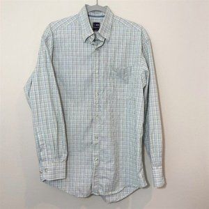 T. Harris Men's Large 100%‎ Cotton Long Sleeve Button Down Plaid Shirt